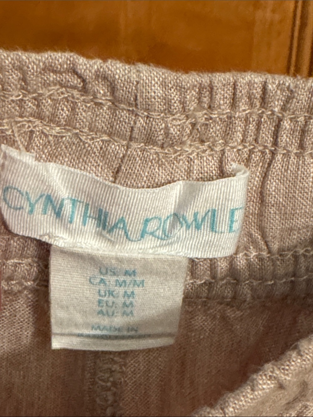 NWOT Cynthia Rowley Beige Wide-Leg Cropped Linen Blend Pants - Medium - Picture 3 of 4